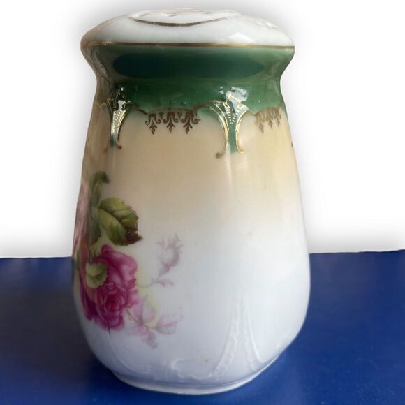 Antique German Hand Painted Floral Porcelain Sugar Shaker - Picture 5 of 16